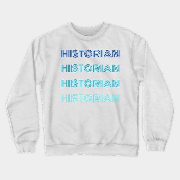 Blue Retro HIstorian Crewneck Sweatshirt by seacucumber